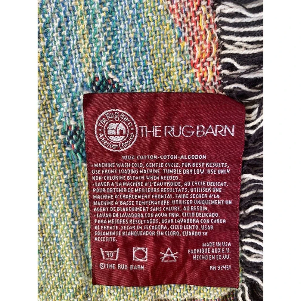 The Rug Barn Helen Vladykina Poinsettia Woven Throw Blanket Christmas Cotton USA